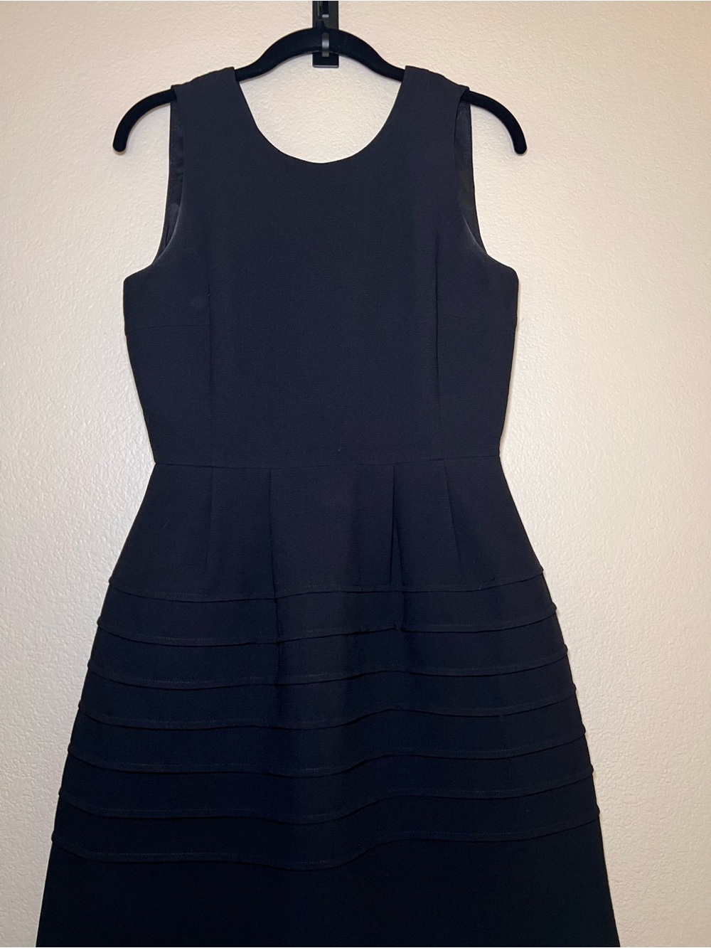 Madewell Black Sleeveless Midi Dress with Tiered Skirt